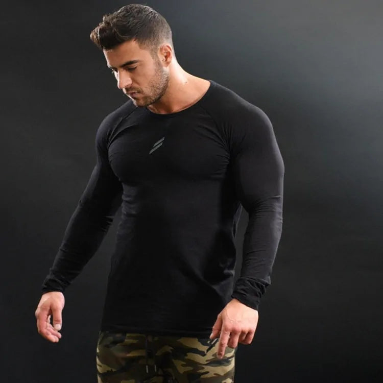 Men's Slim Fit Long Sleeve T-Shirts for Spring/Summer